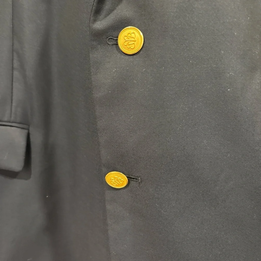 Classic Men's Black Blazer with Gold Buttons